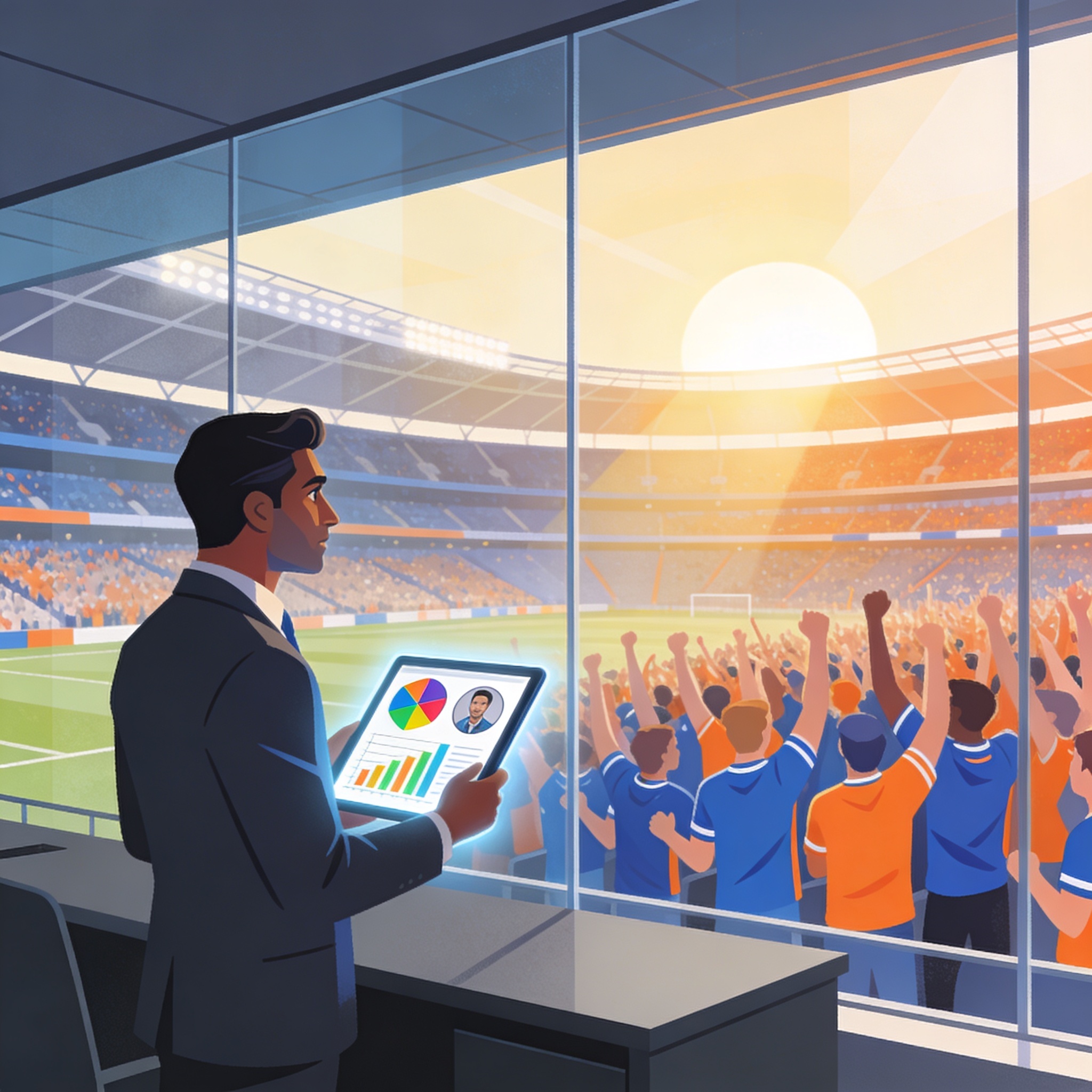 Conexión entre analítica de datos digital y la pasión de los aficionados en un estadio moderno
