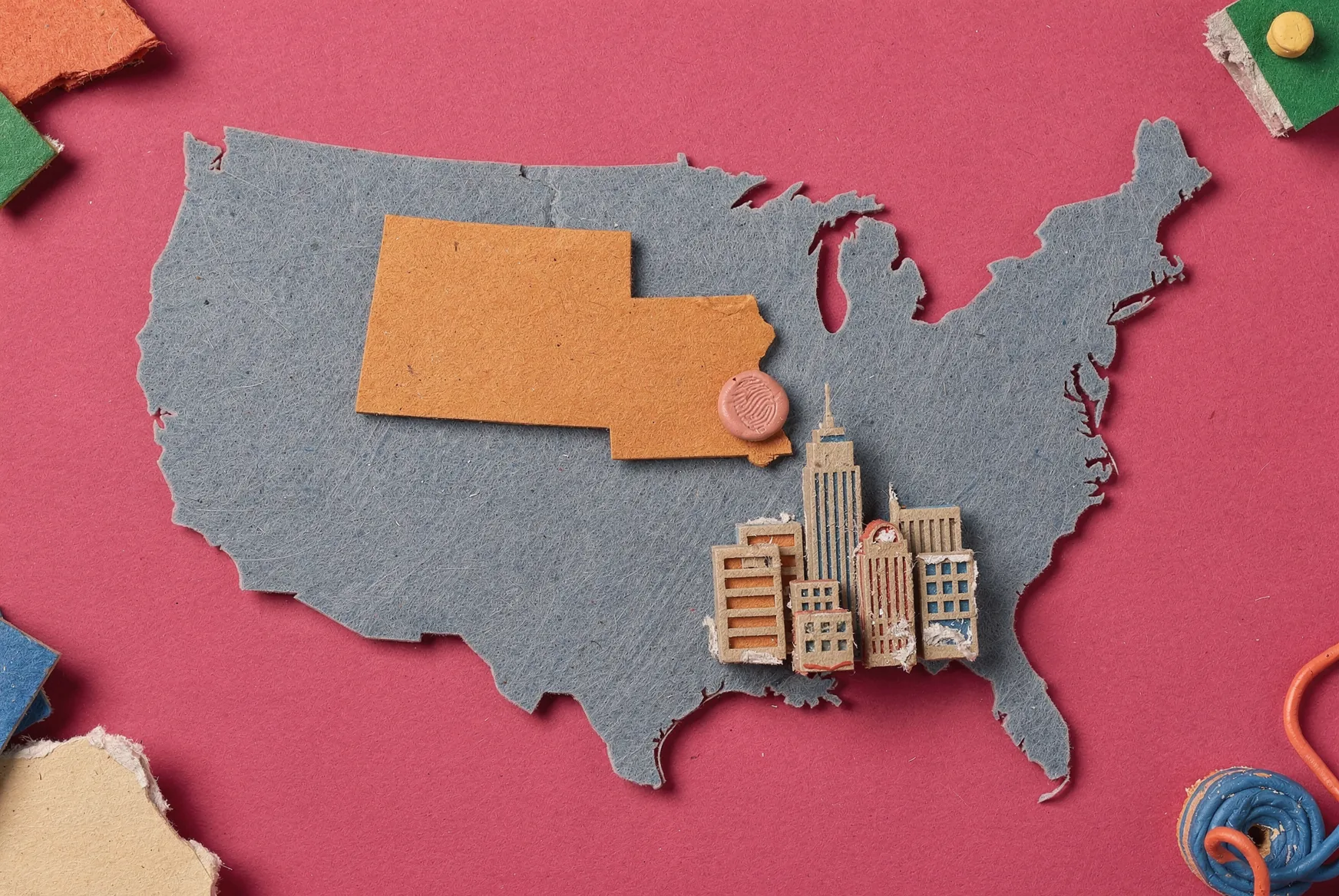 Three layers of government on the same mailing envelope